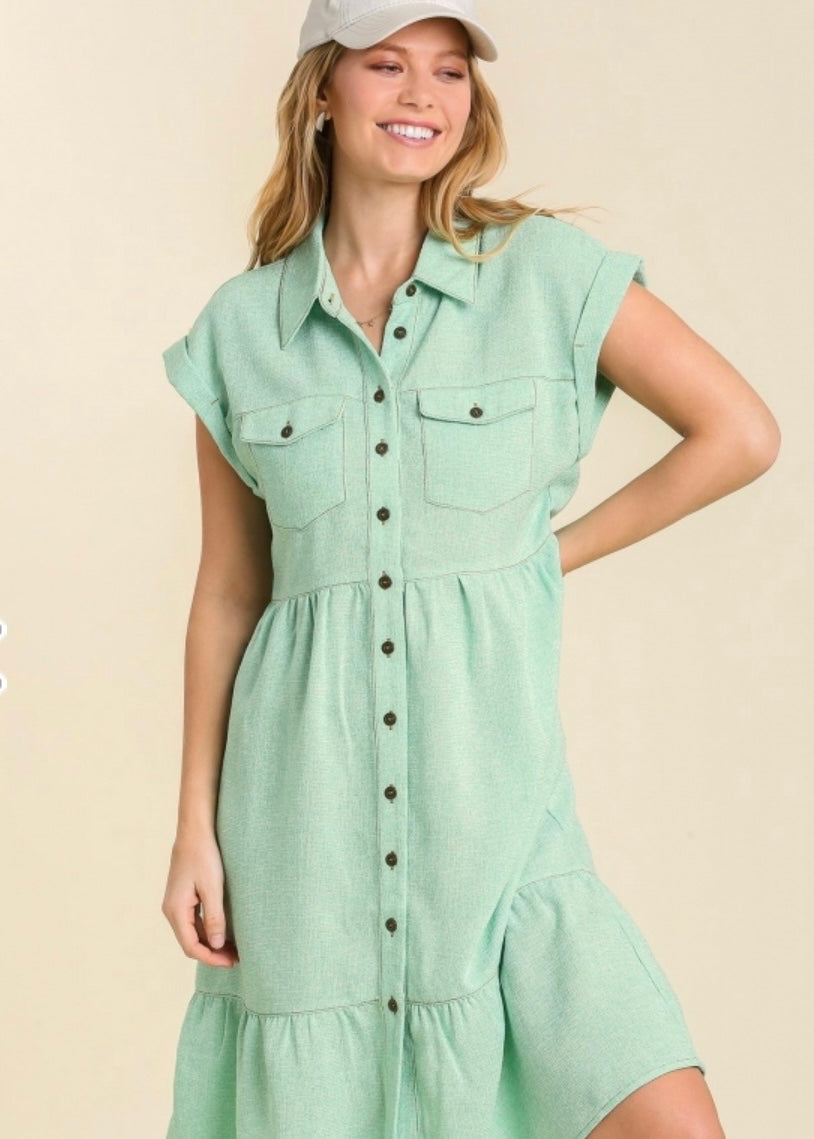 Apple Green Tweed Dress – SummerSky Boutique