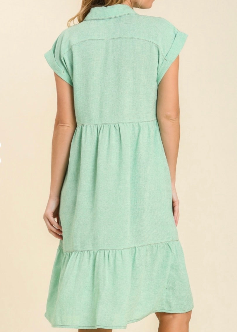 green tweed dress Marty Dress Augusta Green Check Tweed Green / XXS main image 1