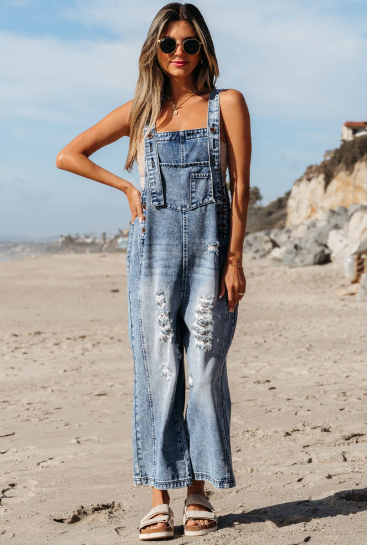 Stone Distressed Overall