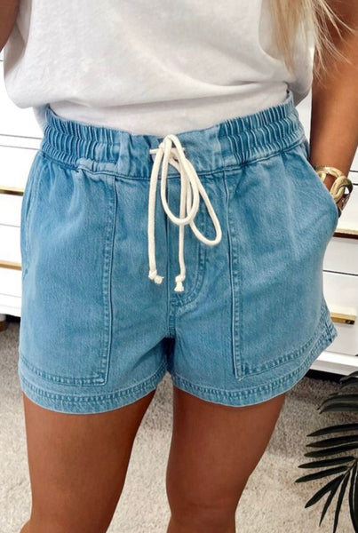 Beau Blue Drawstring Shorts