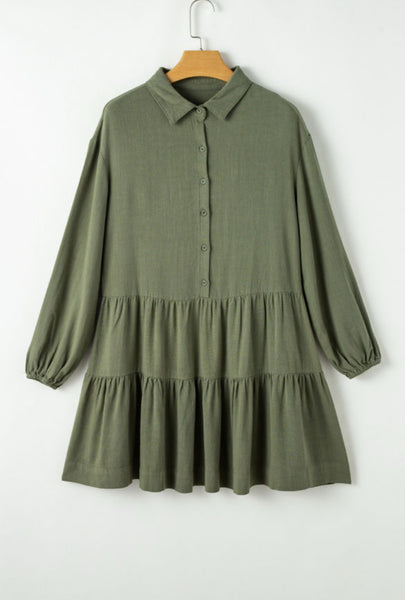 Jungle Green Button Dress
