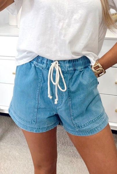 Beau Blue Drawstring Shorts