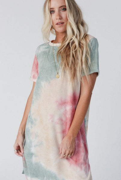 Tie Dye Oversized Tee Dress