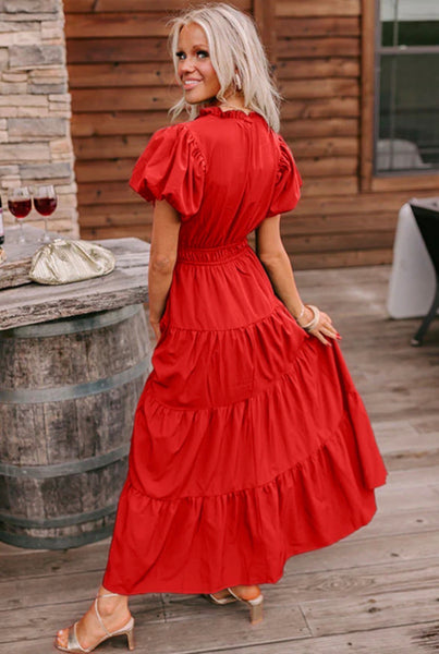 Siren Red Vneck Dress