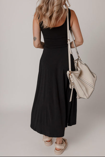 Halara Dupe! Black Side Slit Dress