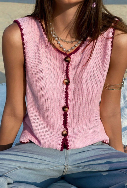 Rosey Knit Sweater Vest