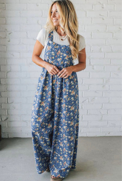 Vintage Rose Denim Overalls