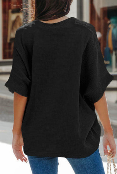 Midnight Frayed Tunic