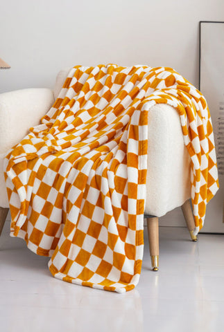 Orange Checkered Blanket