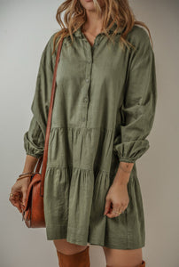 Jungle Green Button Dress