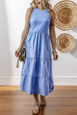 Mauve & Sky Blue Tank Dress