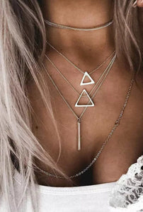 Silver Boho Layered Necklace