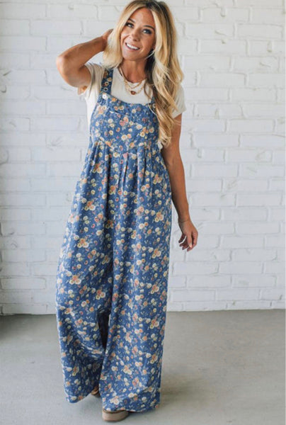 Vintage Rose Denim Overalls