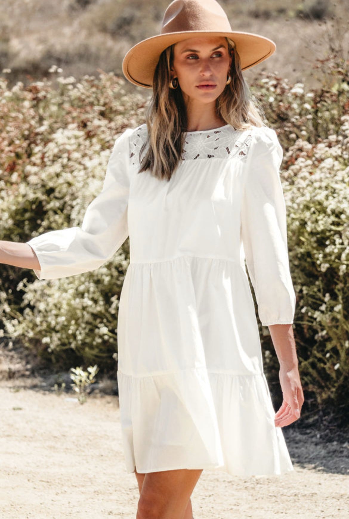 White Lace A-Line Dress