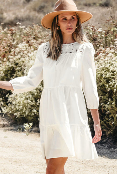 White Lace A-Line Dress