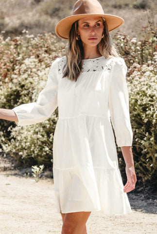 White Lace A-Line Dress