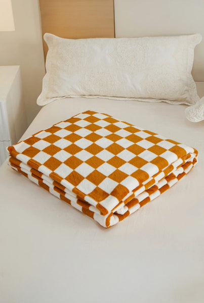 Orange Checkered Blanket