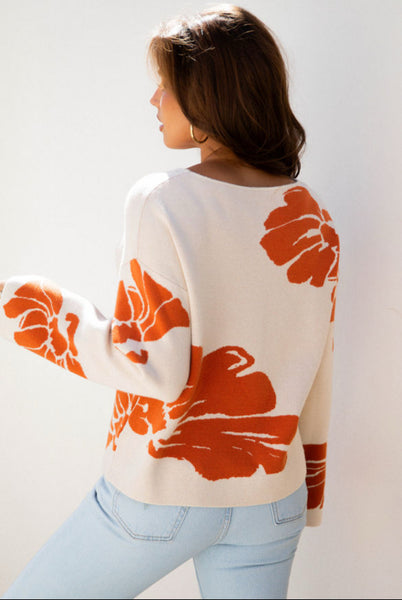 Burnt Orange Petal Sweater