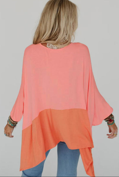 Grapefruit Orange Poncho Top