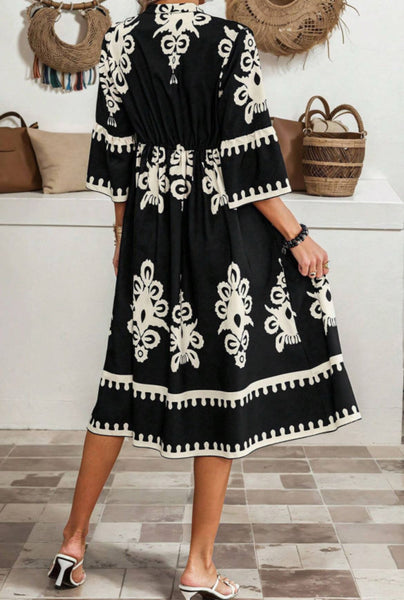 Black Western Midi Dress