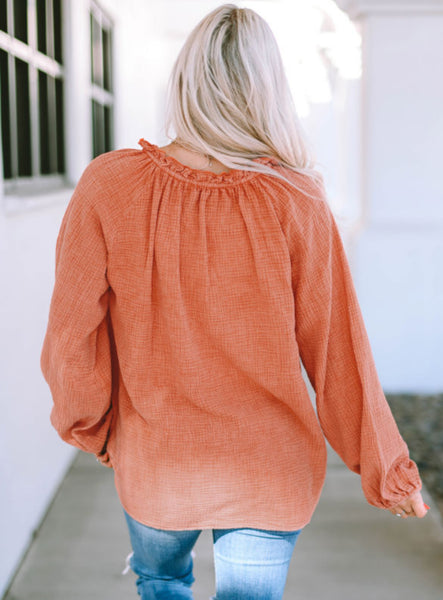 Orange Crinkle Top