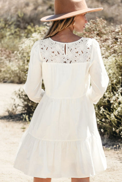 White Lace A-Line Dress