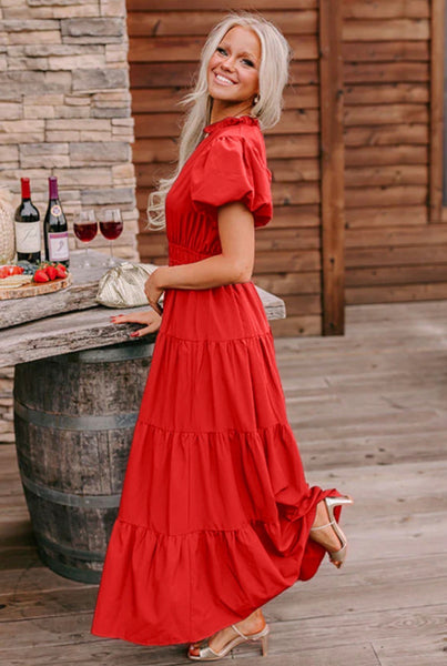 Siren Red Vneck Dress