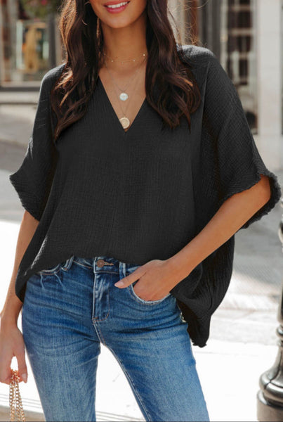 Midnight Frayed Tunic