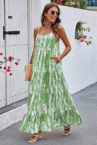 Green Tie Dye Maxi with Pockets