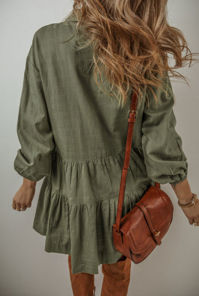Jungle Green Button Dress