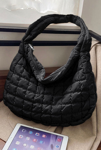 Black Quilted Weekender