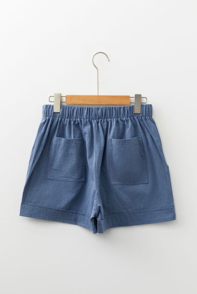 Blue Daisy Cotton Shorts