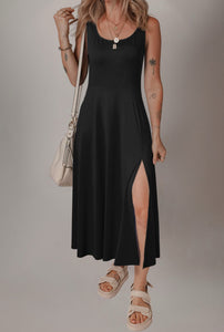Halara Dupe! Black Side Slit Dress