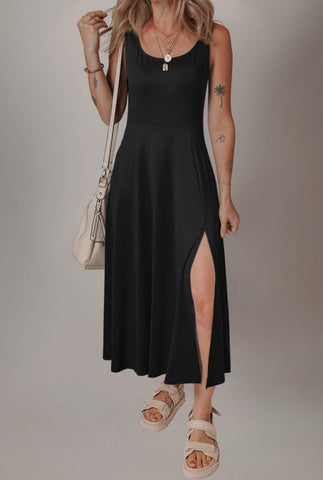 Halara Dupe! Black Side Slit Dress