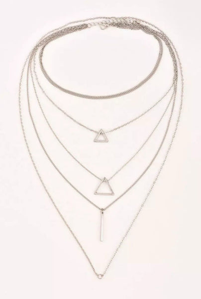 Silver Boho Layered Necklace