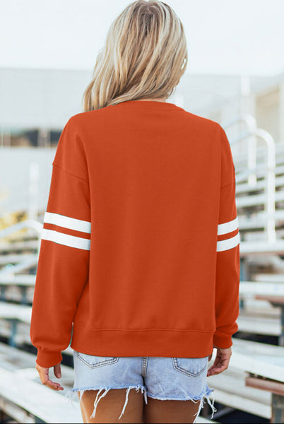Orange Varsity Pullover