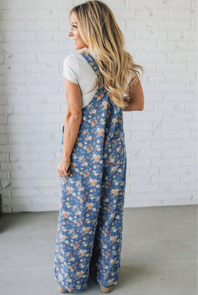Vintage Rose Denim Overalls