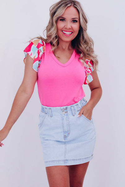 Bonbon V Neck Top