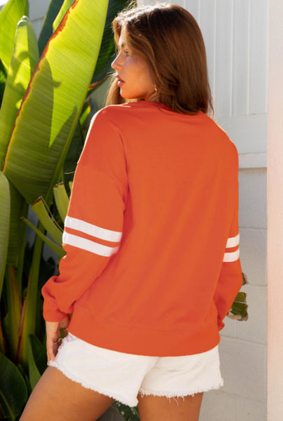 Orange Varsity Pullover