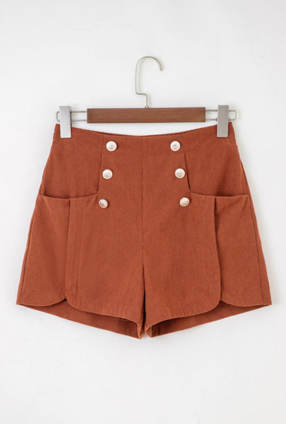 Clay Corduroy Scalloped Shorts