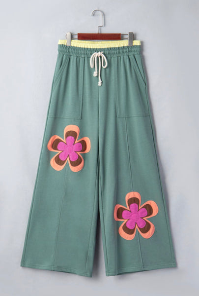 Sea Green Floral Pants
