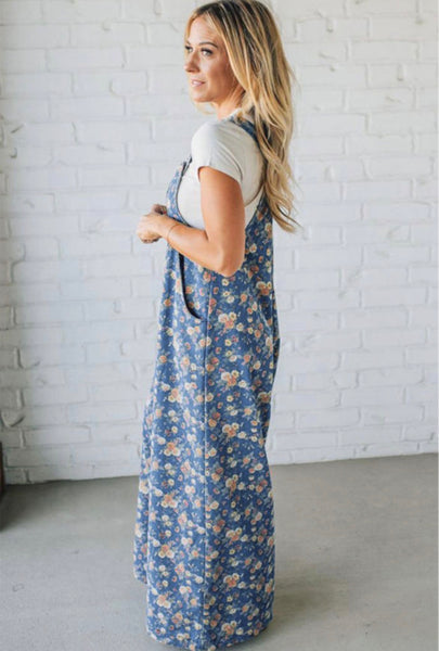 Vintage Rose Denim Overalls