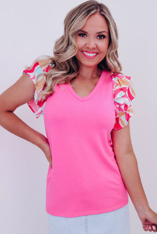 Bonbon V Neck Top