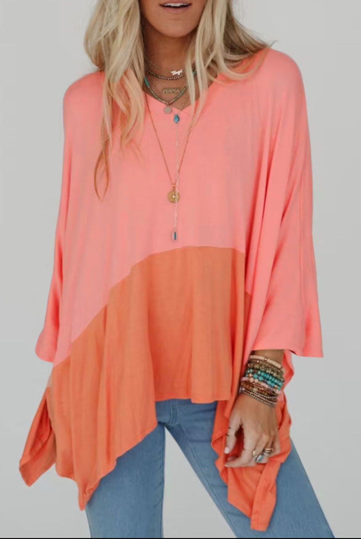 Grapefruit Orange Poncho Top
