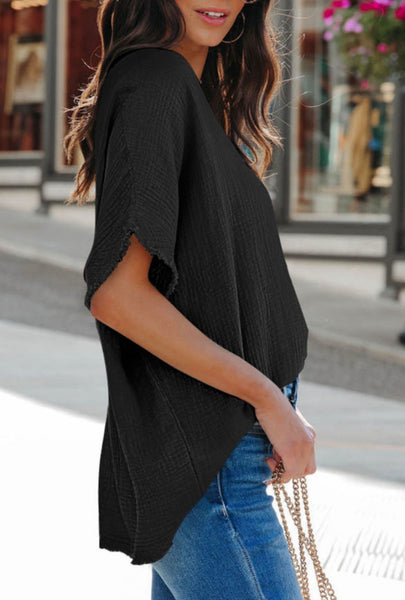 Midnight Frayed Tunic