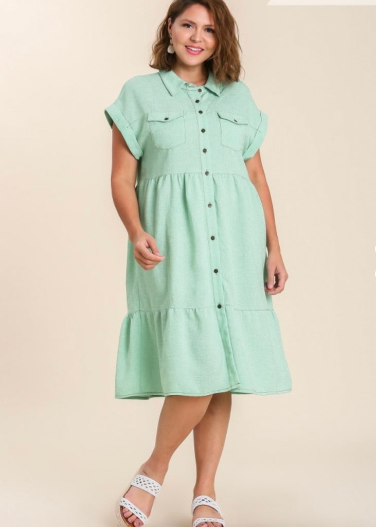 Apple Green Tweed Dress SummerSky Boutique Apple Green Tweed Dress SummerSky Boutique