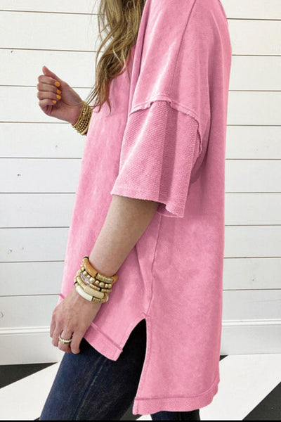 Strawberry Pink Oversized Tee