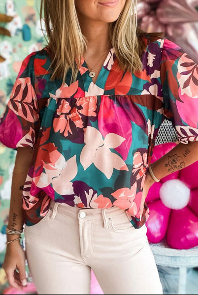 Tropical Hibiscus Blouse