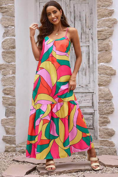 Boho Geometric Maxi Dress