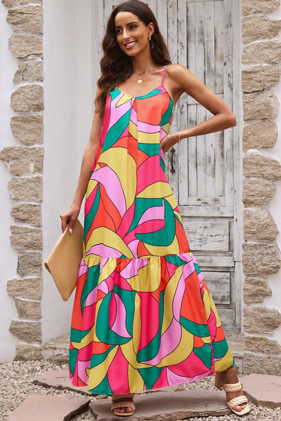 Boho Geometric Maxi Dress